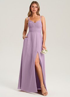 Azazie Terese Bridesmaid Dresses Wisteria A-Line Pleated Chiffon Dress image6
