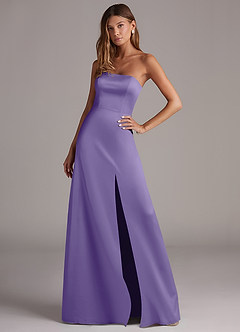 Azazie Wren Bridesmaid Dresses Tahiti A-Line Strapless Stretch Satin Convertible Dress image3