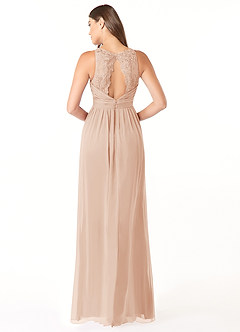 Azazie Luz Brautjungfernkleider A-Linie Spitze Chiffon Kleid Englisches Rosa image3