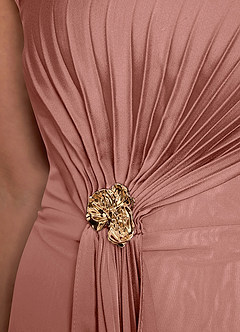 Azazie Dinanta vestidos de madre de la novia Vestido de Rosetón de Gasa de Columna con Plisado image8