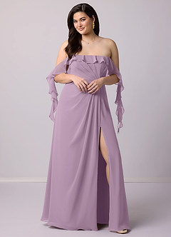 Barbie ♥ Azazie Bridesmaid Dresses Wisteria A-Line Off the Shoulder Chiffon Convertible Dress image10