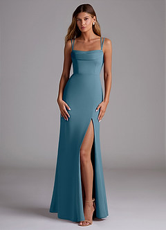 Azazie Callan Bridesmaid Dresses Bermuda Mermaid Pleated Chiffon Convertible Dress image3