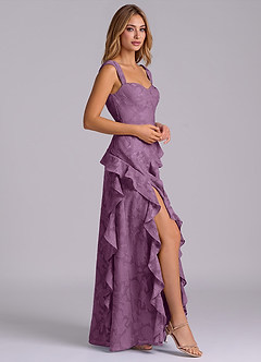 Azazie Sloane Bridesmaid Dresses Wisteria A-Line Sweetheart Neckline Floral Burnout Dress image5