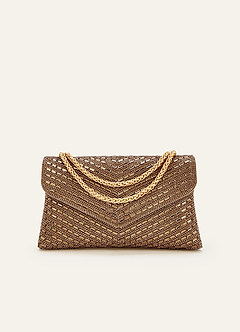 front Rhinestone Sequin Embellished Envelope Shoulder Bag