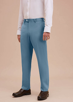 front Ethan Light Blue Refined Weave Dress Pants