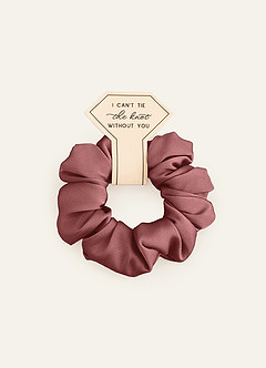 front Matching Color Six-Piece Mixed Color Bridesmaid Stretch Satin Regular Size Scrunchie Set