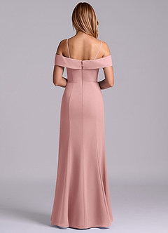 Azazie Luciana Bridesmaid Dresses Dusty Rose Sheath Off the Shoulder Chiffon Convertible Dress image2