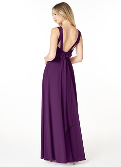 Azazie Julie Bridesmaid Dresses Grape A-Line Sweetheart Neckline Chiffon Dress image2
