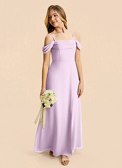 Azazie Lilly Junior Klä av A-Line i Chiffong Plisserad image6