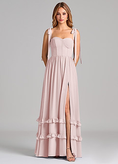 Azazie Anastacia 신부 들러리 드레스 A라인 스윗하트 네크라인 쉬폰 바닥 길이 드레스 image6