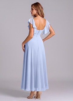 Azazie Leilani Robes de demoiselle d'honneur Robe Trapèze en Mousseline de soie Rayé Eis image5