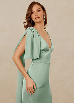 Christian Siriano Bridal for Azazie 1011 Robes de demoiselle d'honneur Robe Sirène en Satin extensible Arc Agave image8