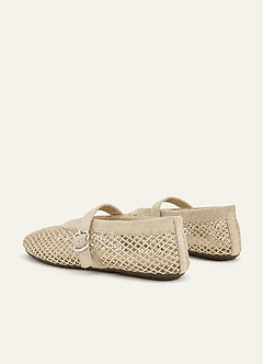 front Celeste Rhinestone Mesh Mary Jane Flats