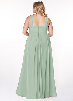 Azazie Kaleigh Bridesmaid Dresses Agave A-Line Pleated Chiffon Dress image8