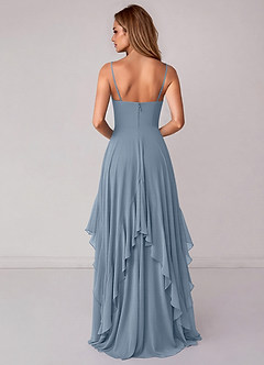 Azazie Zaina Bridesmaid Dresses Dusty Blue A-Line Chiffon Dress image6