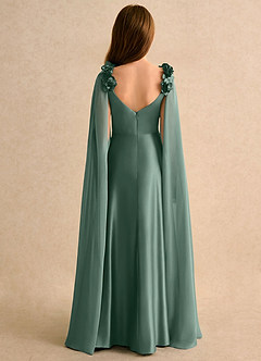 Azazie Rosita Girls Formal Flower Girl Klänningar Klä A-Line i Stretch Satin Plisserad image2