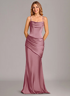 Azazie Pelagia Bridesmaid Dresses Vintage Mauve Mermaid Corset Stretch Satin Convertible Dress image6