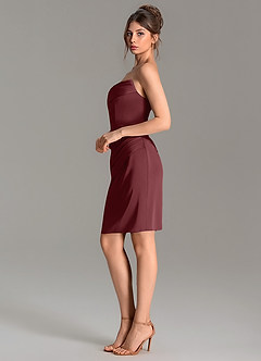 Azazie Adrienne Bridesmaid Dresses Cabernet Mermaid Corset Stretch Satin Convertible Dress image7