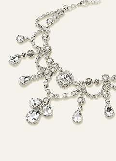 front Crystal Waterfall Drop Necklace and Earrings Set