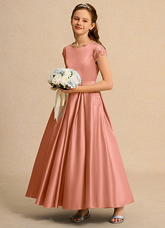 Azazie Bunny Junior Formal Jurken voor bloemenmeisjes Baljurk Jurk van Kant Meer Gesneden image6