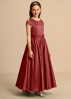 Azazie Bunny Girls Formal Abiti da Ragazza di Fiori Abito Principessa in Pizzo Ruggine image5