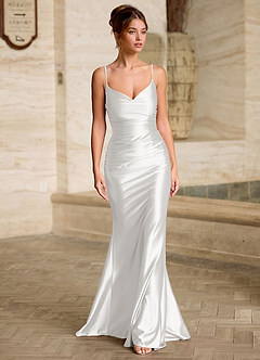 Scarlett White Backless Lace-up Mermaid Prom Dress image3