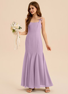 Azazie Evey Junior Wisteria Mermaid Pleated Chiffon Dress image4