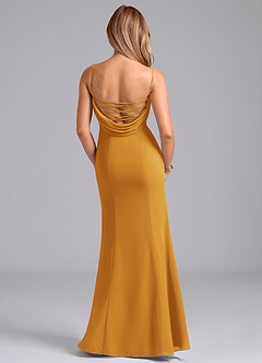 Azazie Wynni Bridesmaid Dresses Butterscotch Mermaid Corset Chiffon Dress image6