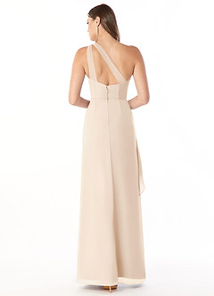Azazie Maive Bridesmaid Dresses White Alabaster Sheath Pleated Ruffle Chiffon Dress image2