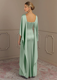 Azazie Eli Mère de la mariée Robes Robe Fourreau en Satin extensible Col de bateau Agave image2