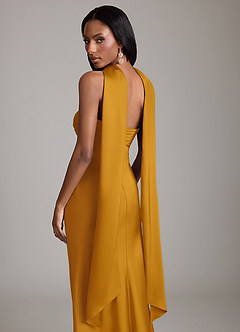 Azazie Saylor Vestidos de damas de honor Vestido de Caramelo de Satén Elástico de Corte Sirena con Sin tirantes image7