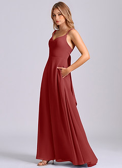 Azazie Beatrice 신부 들러리 드레스 A라인 스윗하트 네크라인 쉬폰 바닥 길이 드레스 image5