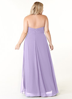Azazie Tessie Bridesmaid Dresses Lilac A-Line V-Neck Pleated Chiffon Dress image6