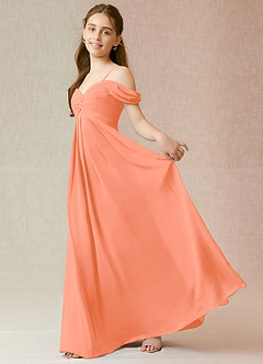 Azazie Kaitlynn Junior Sunset A-Line Off the Shoulder Chiffon Dress image3