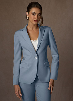 Kennedy Dusty Blue Structured Stretch Blazer