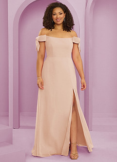 Barbie ♥ Azazie Bridesmaid Dresses English Rose A-Line Off the Shoulder Chiffon Convertible Dress image7