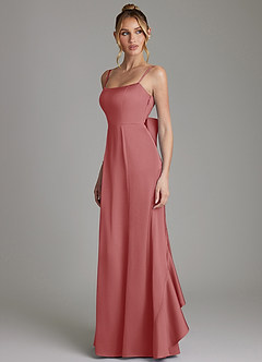 Azazie Zherra Bridesmaid Dresses Antique Rose Mermaid Bow Stretch Satin Dress image2