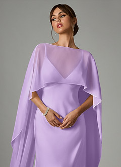Azazie Stefania Robes de demoiselle d'honneur Robe Trapèze en Satin extensible Lilas image5