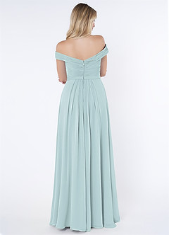 Azazie Audrianna Bridesmaid Dresses Mist A-Line Off-The-Shoulder Gathered Chiffon Convertible Dress image3