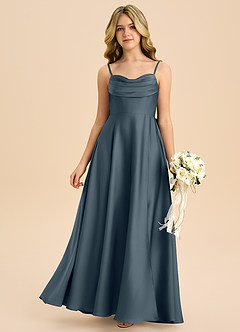 Azazie Bear Junior Twilight A-Line Sweetheart Neckline Stretch Satin Dress image3