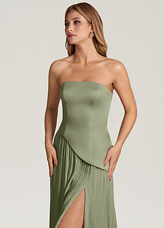 Azazie Tierney Bridesmaid Dresses Pistachio A-Line Strapless Chiffon Convertible Dress image2