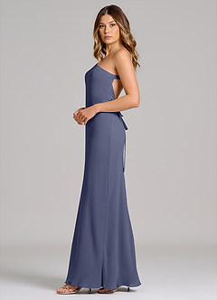 Azazie Monroe Bridesmaid Dresses Stormy Sheath One Shoulder Chiffon Dress image5