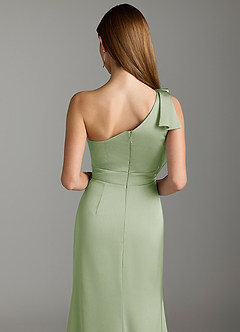 Azazie Rinna Bridesmaid Dresses Dusty Sage Mermaid Ruched Stretch Satin Dress image7