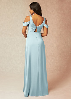 Azazie Rhea Maternity Bridesmaid Dresses A-Line Off-The-Shouler Pleated Stretch Satin Floor-Length Dress image2
