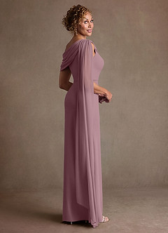 Azazie Bassi Klänningar till brudens mor Klä Sjöjungfru i Maska Av axeln Dammig Ros image4