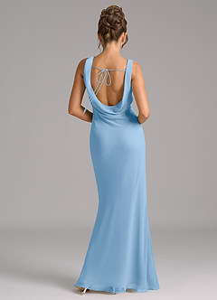 Azazie Rylina Bridesmaid Dresses Powder Blue Mermaid Pleated Chiffon Dress image6