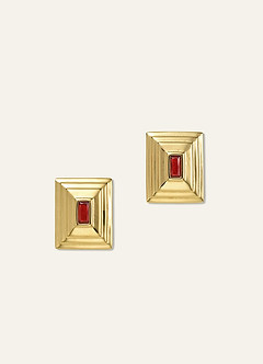 front 18K Gold Plated Chimney Earrings