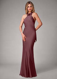 Azazie Velli Bridesmaid Dresses Sangria Mermaid Stretch Satin Dress image3