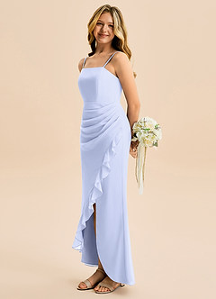 Azazie Buzzy Junior Lavender Sheath Pleated Chiffon Dress image1