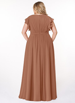 Azazie Daphne Modest Bridesmaid Dresses A-Line Ruffled Chiffon Floor-Length Dress image9